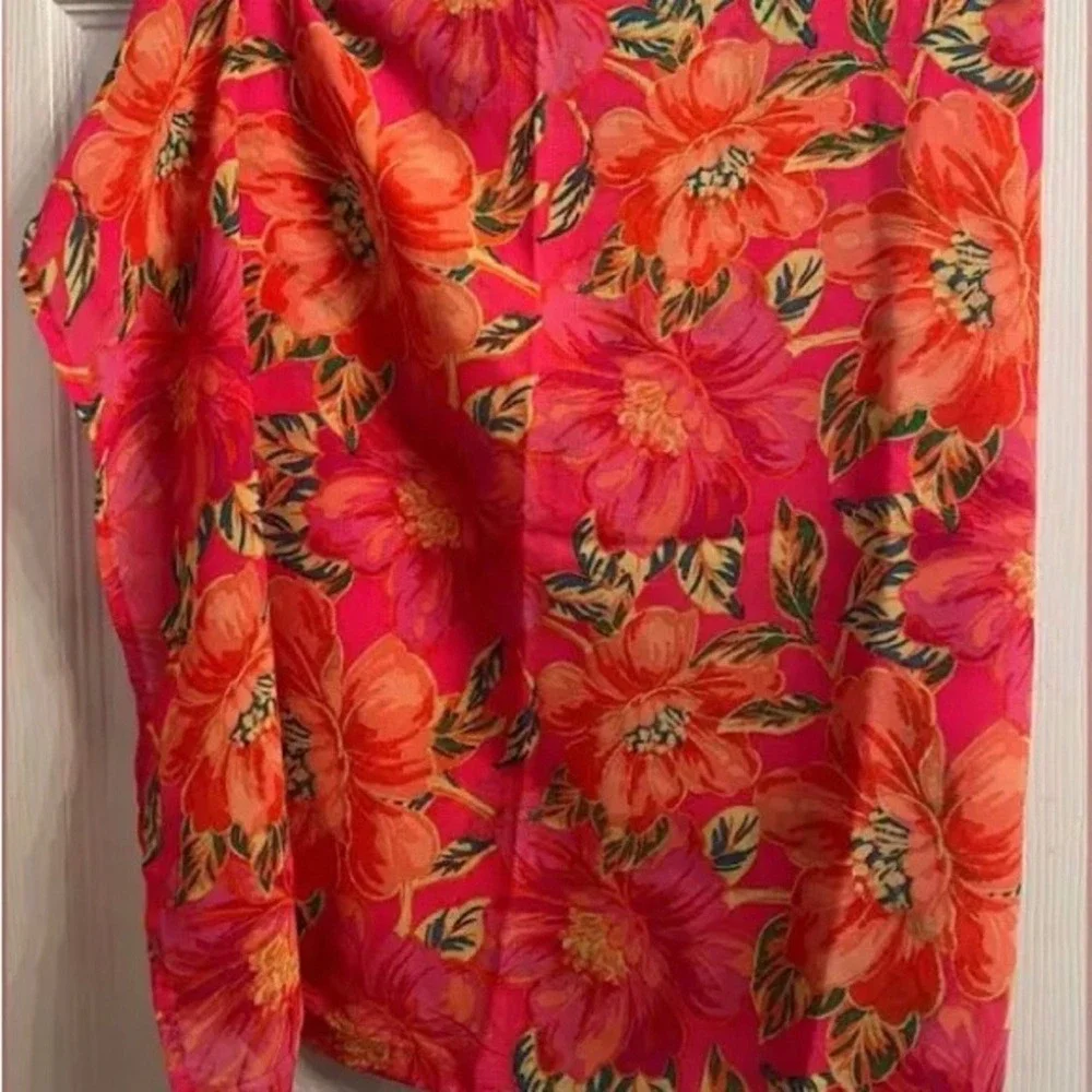 Beach Riot Melanie Sarong Miami Peony Pink‎ Orange Floral Swim Cover Up O/S NEW